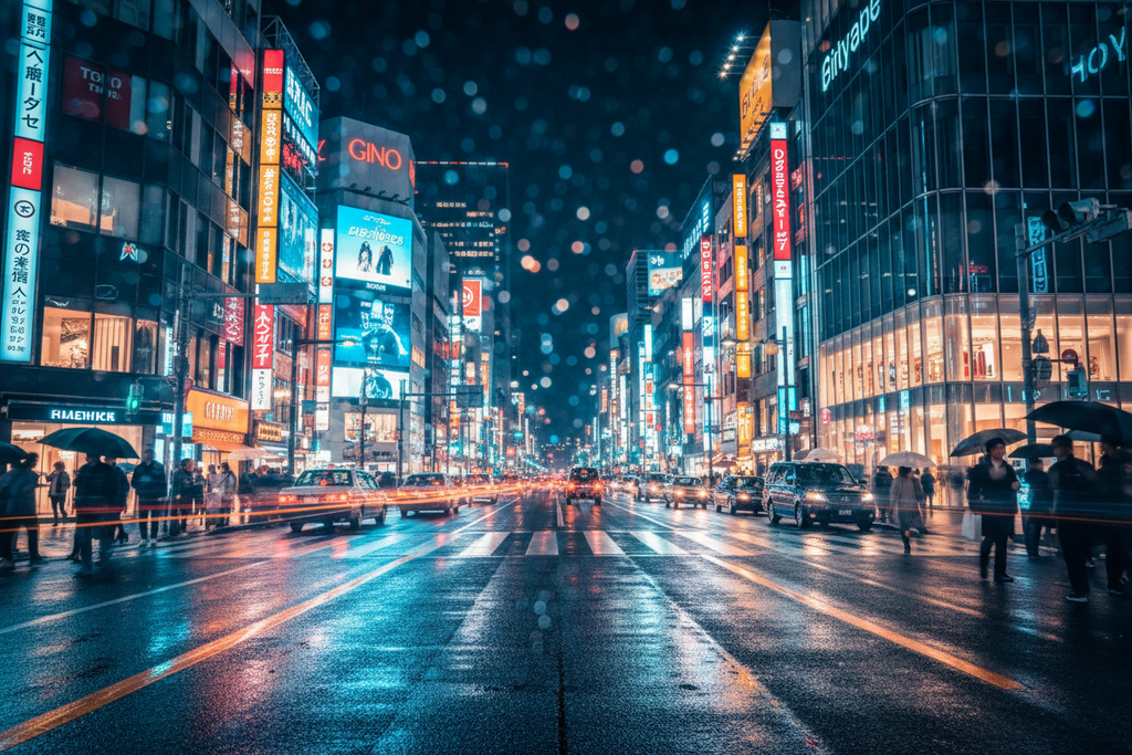 Ginza's day and night