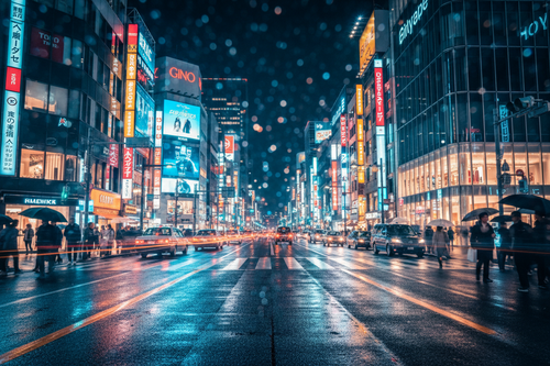 Ginza's day and night